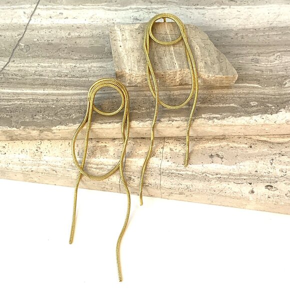 Anthropologie Jewelry - NEW~ Anthropologie Amber Sceats "Fletcher" Gold Coiled Chain Earrings